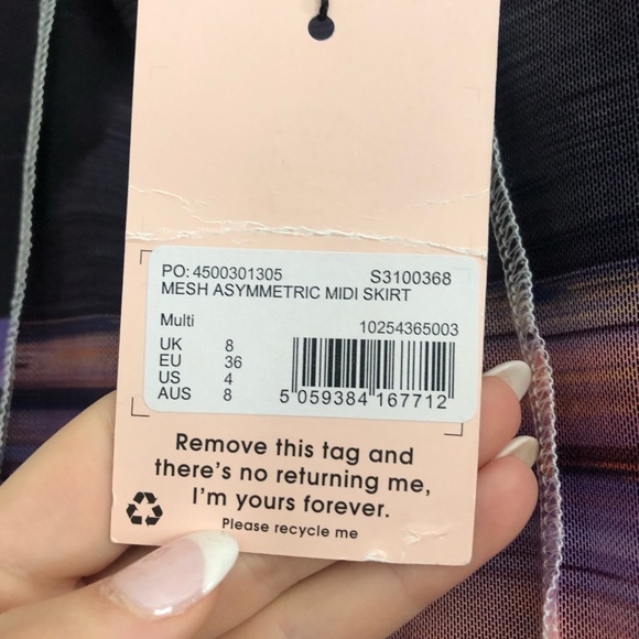 NWT Missguided Mesh Asymmetrical Midi Skirt - Picture 4 of 8